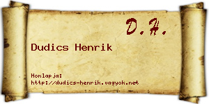 Dudics Henrik névjegykártya